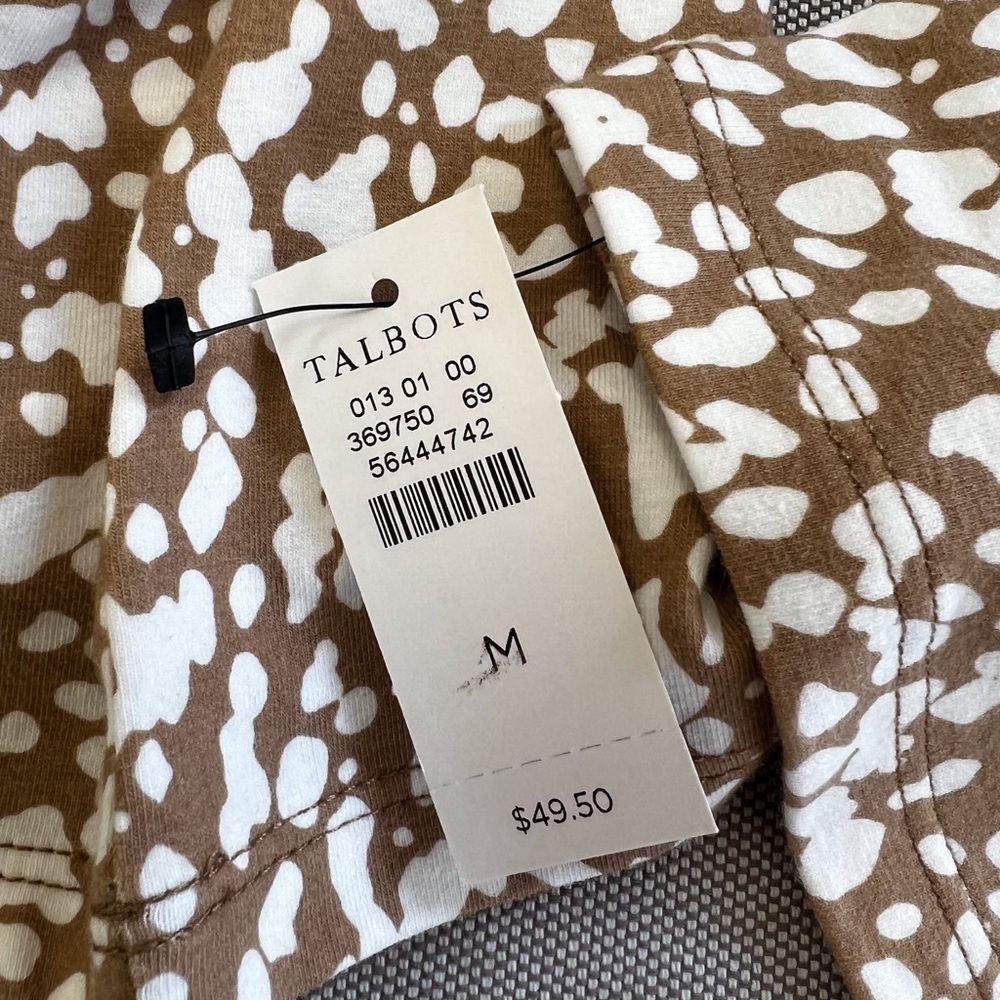 TALBOTS Cotton Long Sleeve Tee/ Rattan and Ivo - Picture 4 of 4